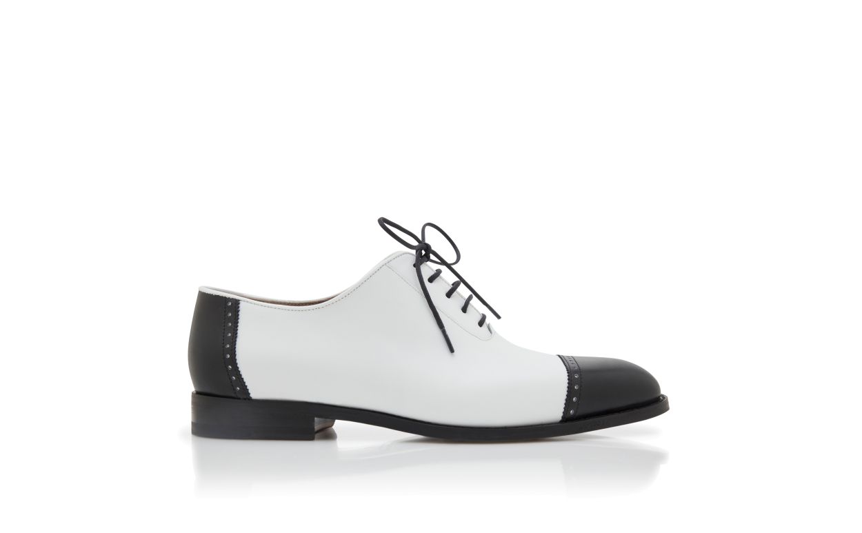 Black and White Calf Leather Lace Up Shoes