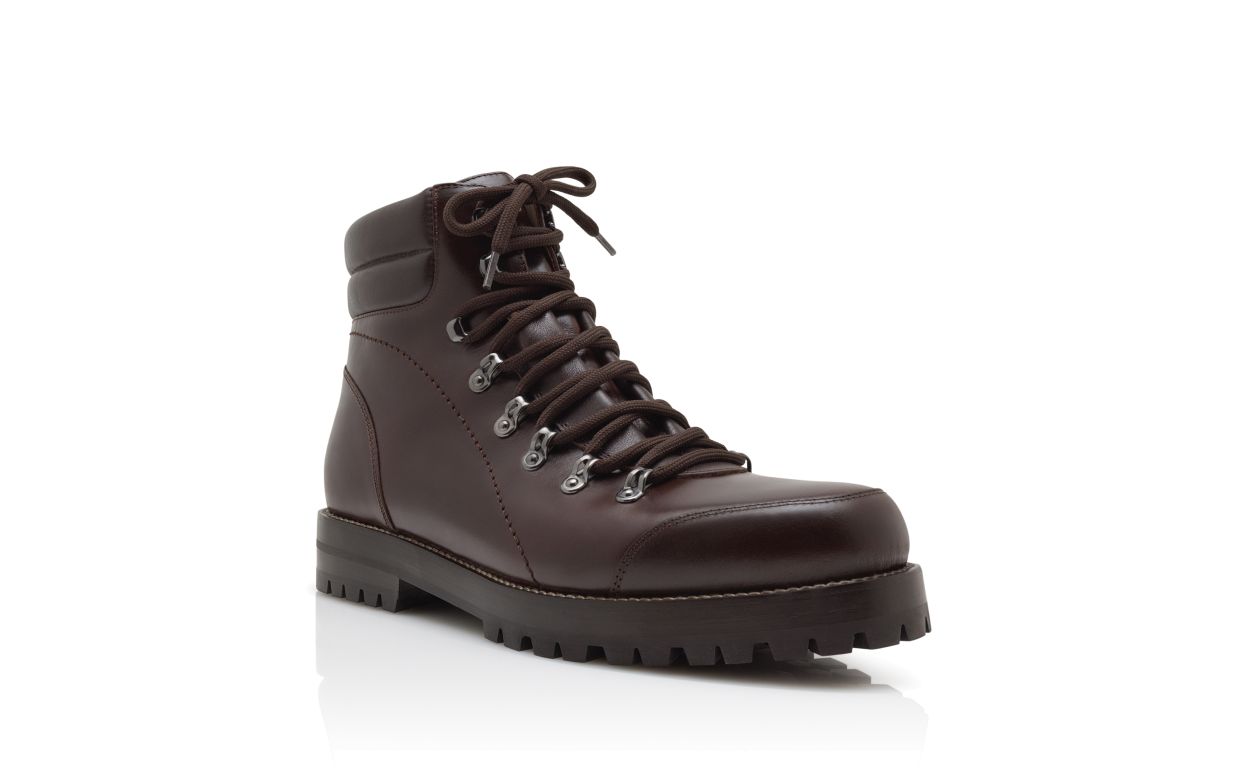 Dark Brown Calf Leather Ankle Boots