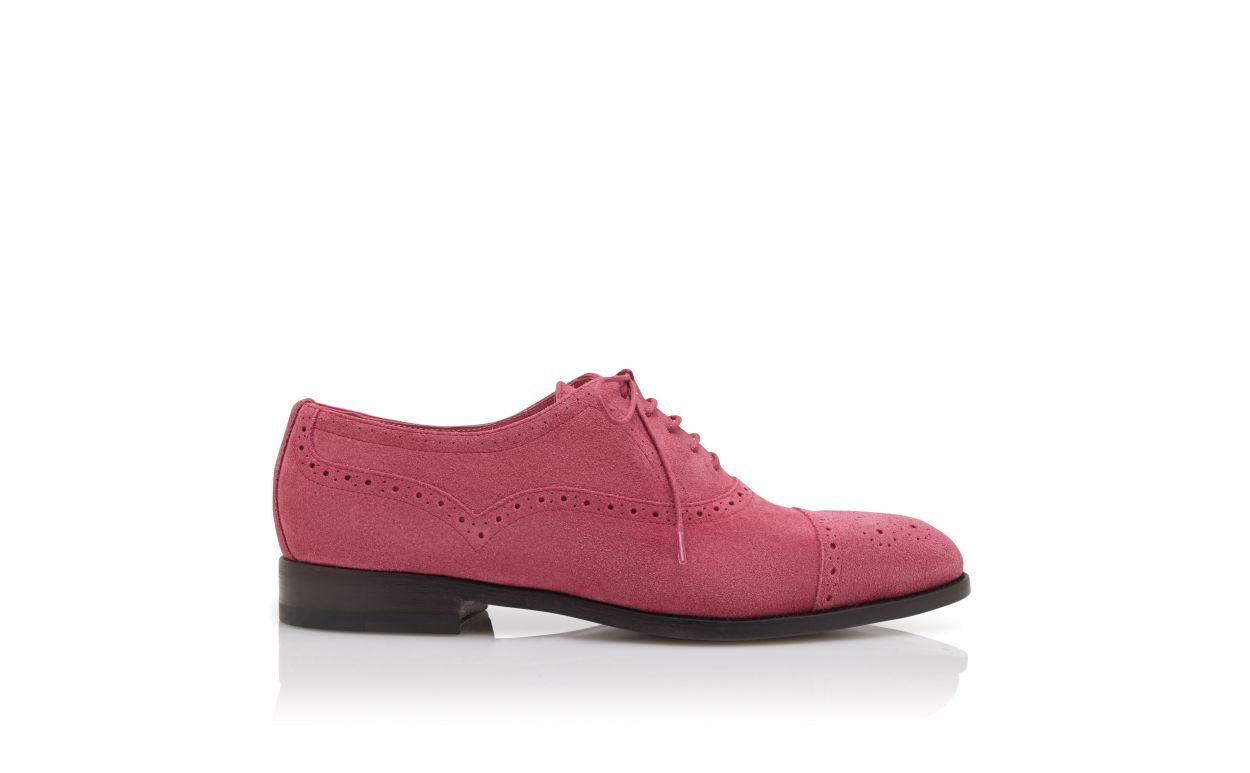 Dark Pink Suede Cap Toe Oxfords