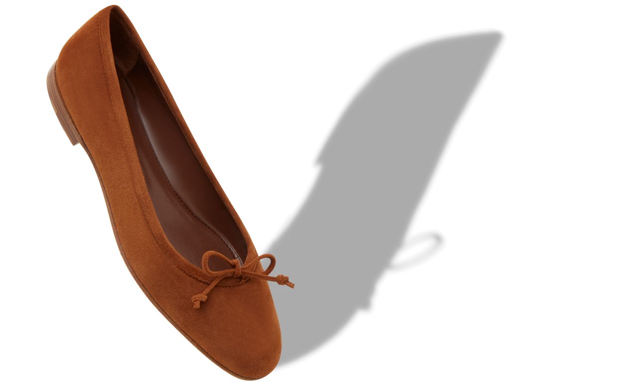 Brown Suede Ballerina Flats