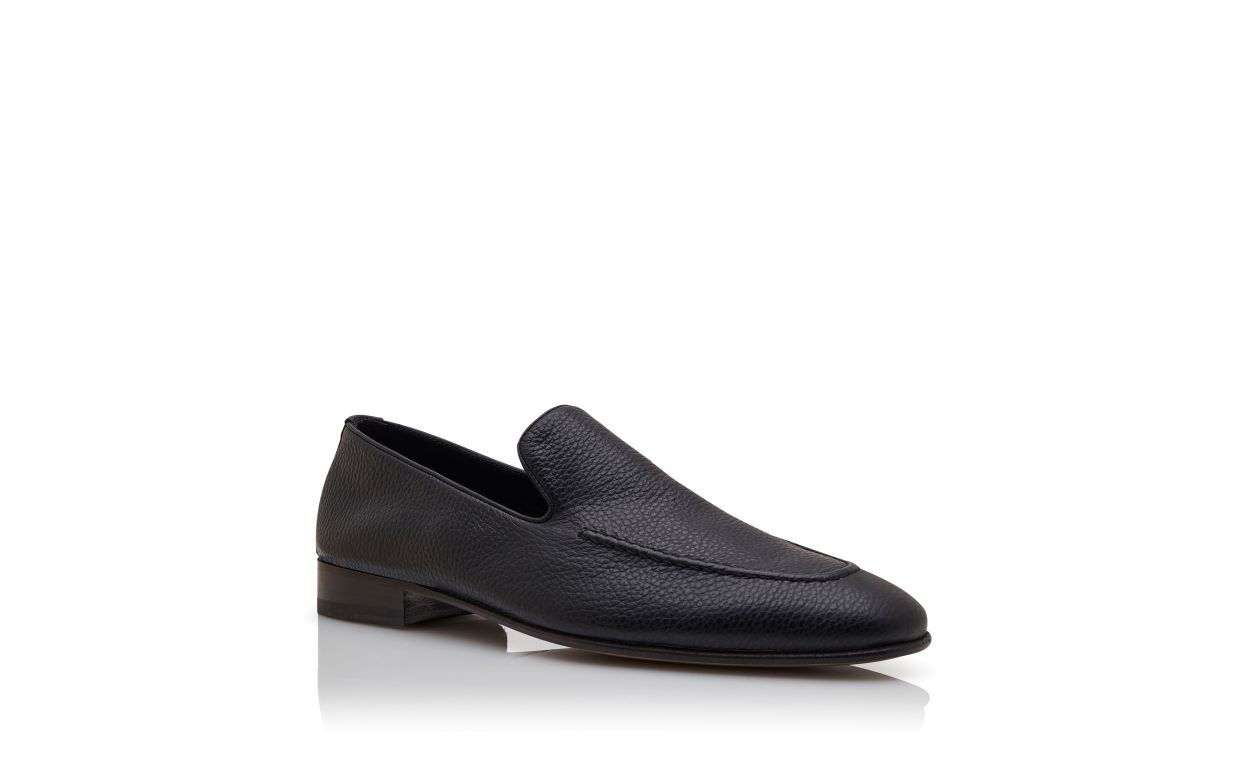Black Calf Leather Loafers