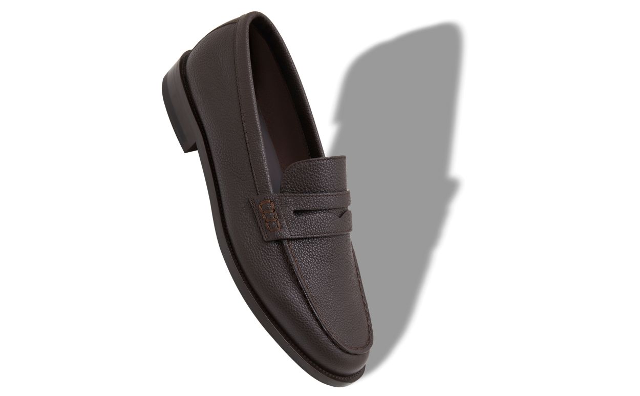 Dark Brown Calf Leather Penny Loafers