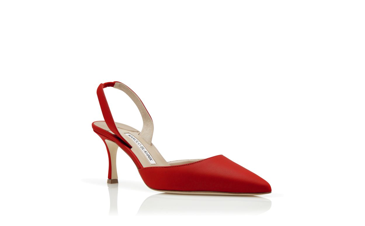 Red Nappa Leather Slingback Pumps