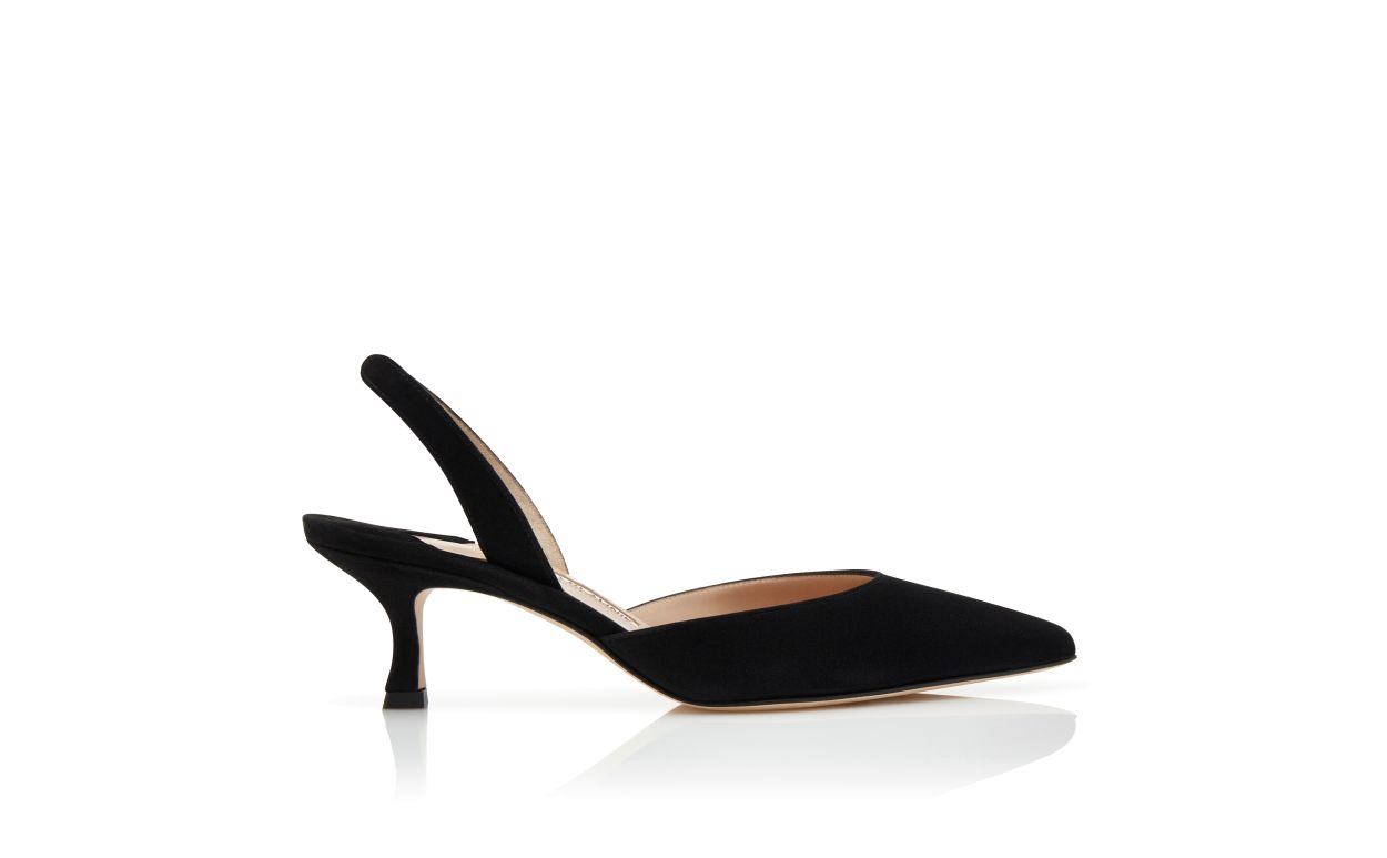 Black Suede Slingback Pumps