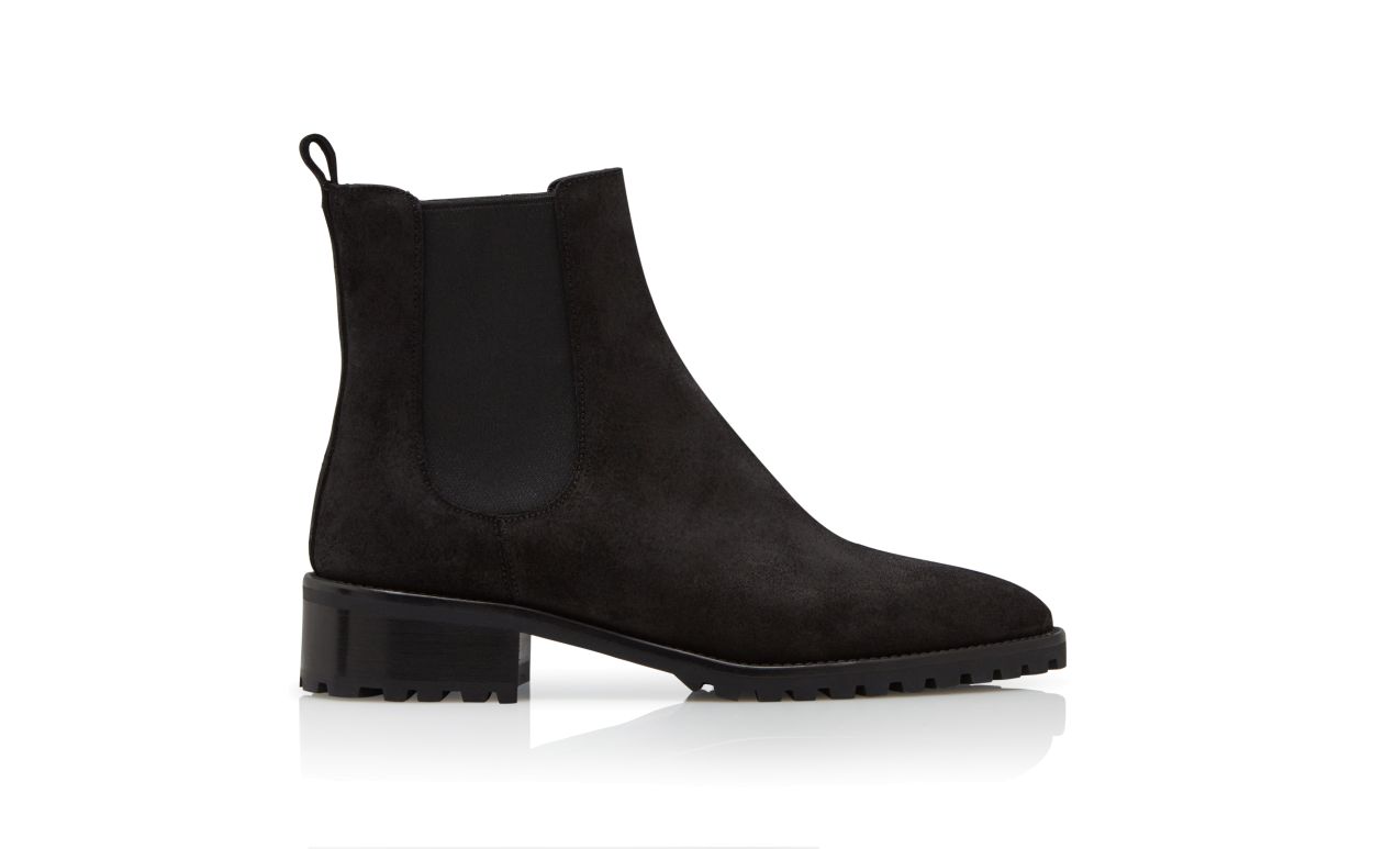 Black Suede Chelsea Boots