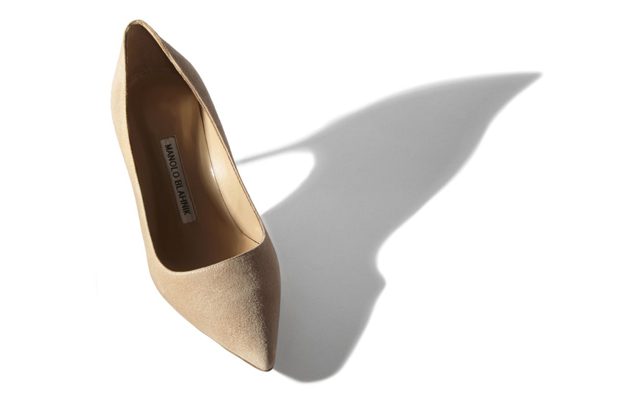 Nude Suede Pointed Toe Pumps