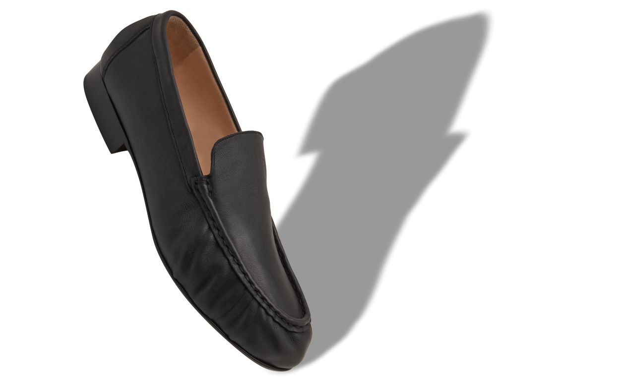 Black Calf Leather Loafers