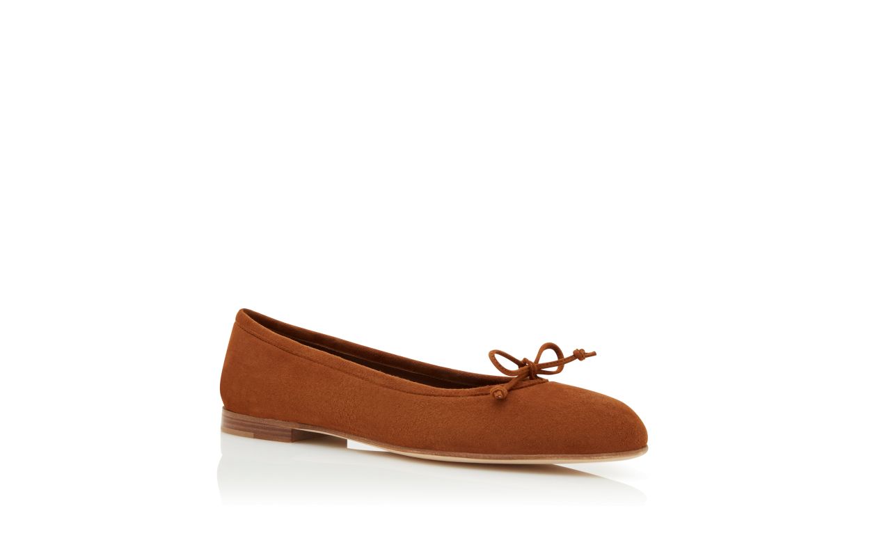 Brown Suede Ballerina Flats