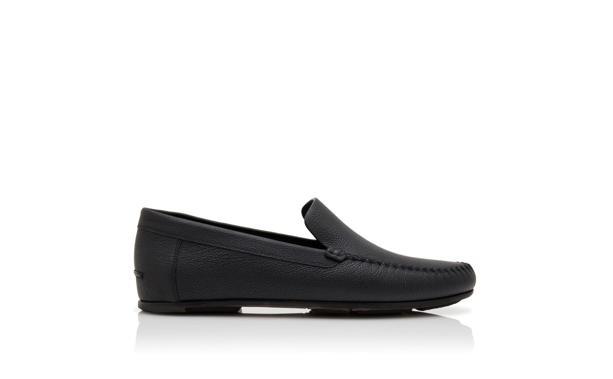 Black Calf Leather Slippers