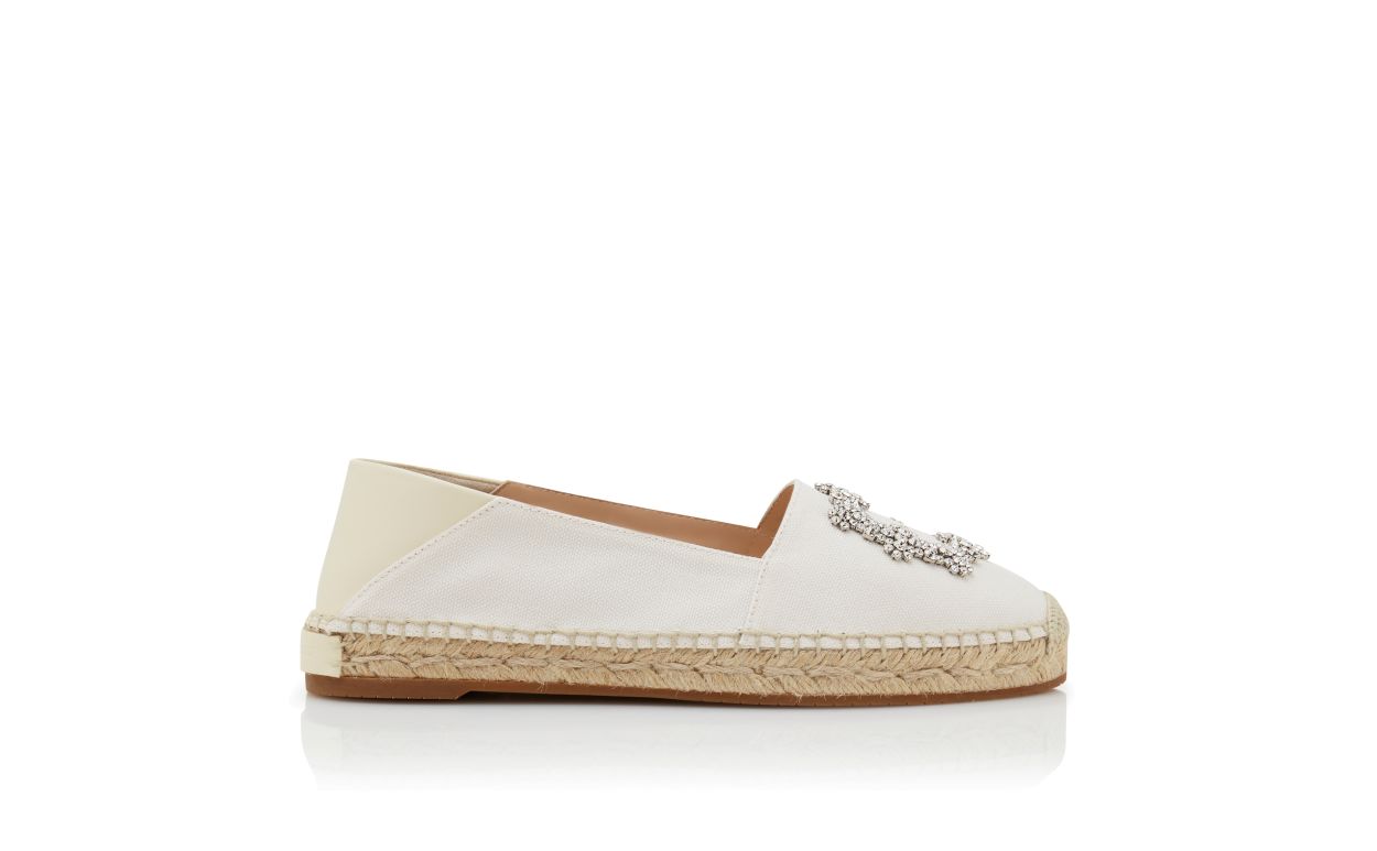 Light Cream Cotton Espadrilles