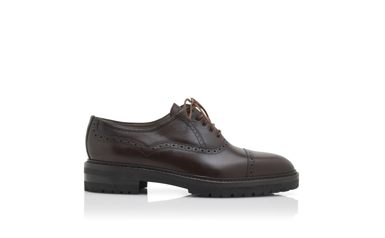 Dark Brown Calf Leather Lace Up Shoes