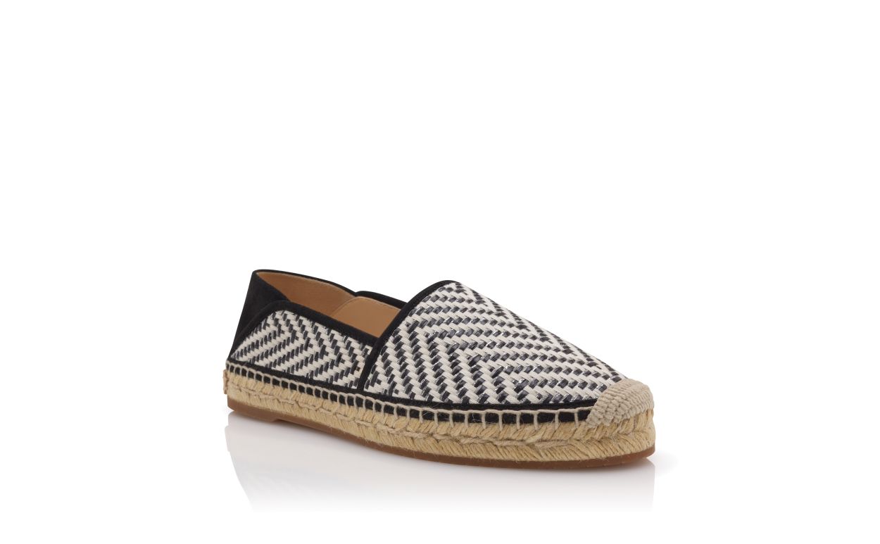 Black and White Raffia Espadrilles