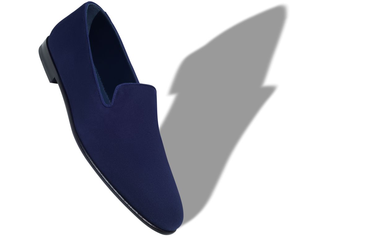 Navy Blue Suede Loafers