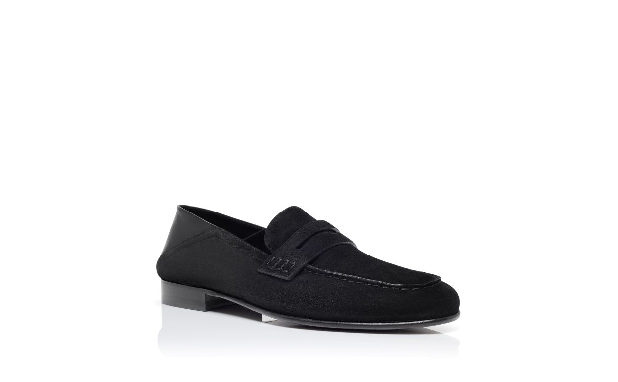 Black Suede Penny Loafers