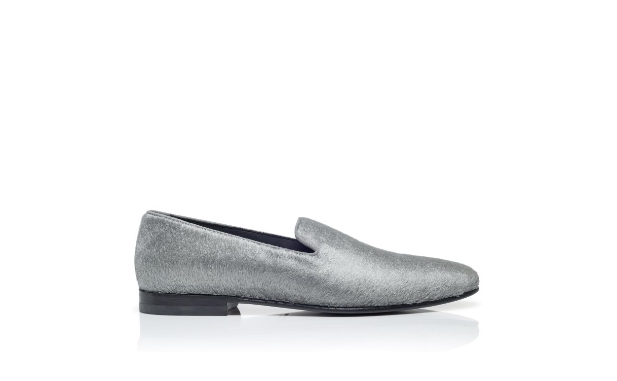 Silver Calf Hair Loafers