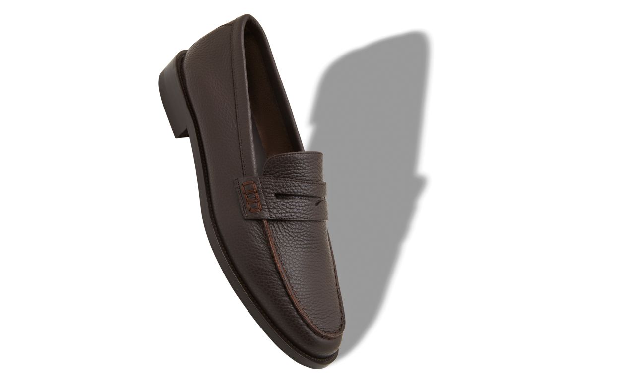 Dark Brown Calf Leather Penny Loafers