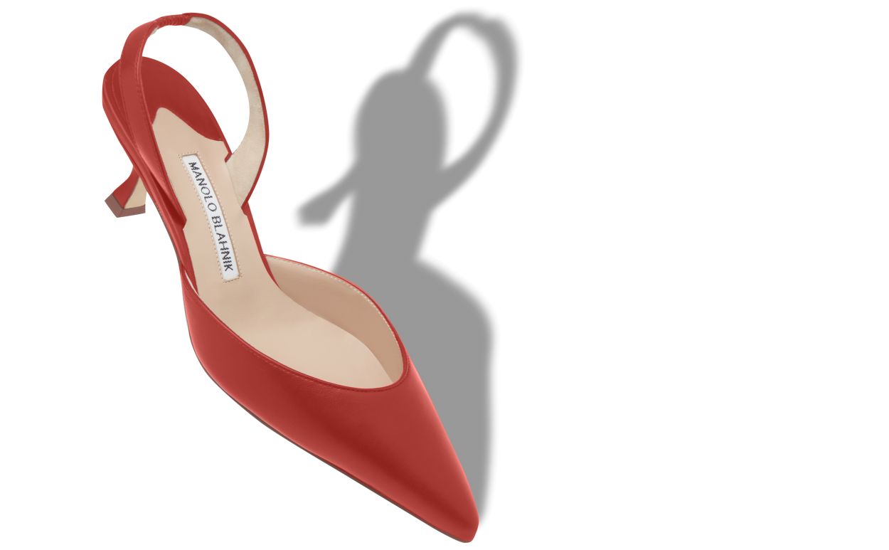 Red Nappa Leather Slingback Pumps