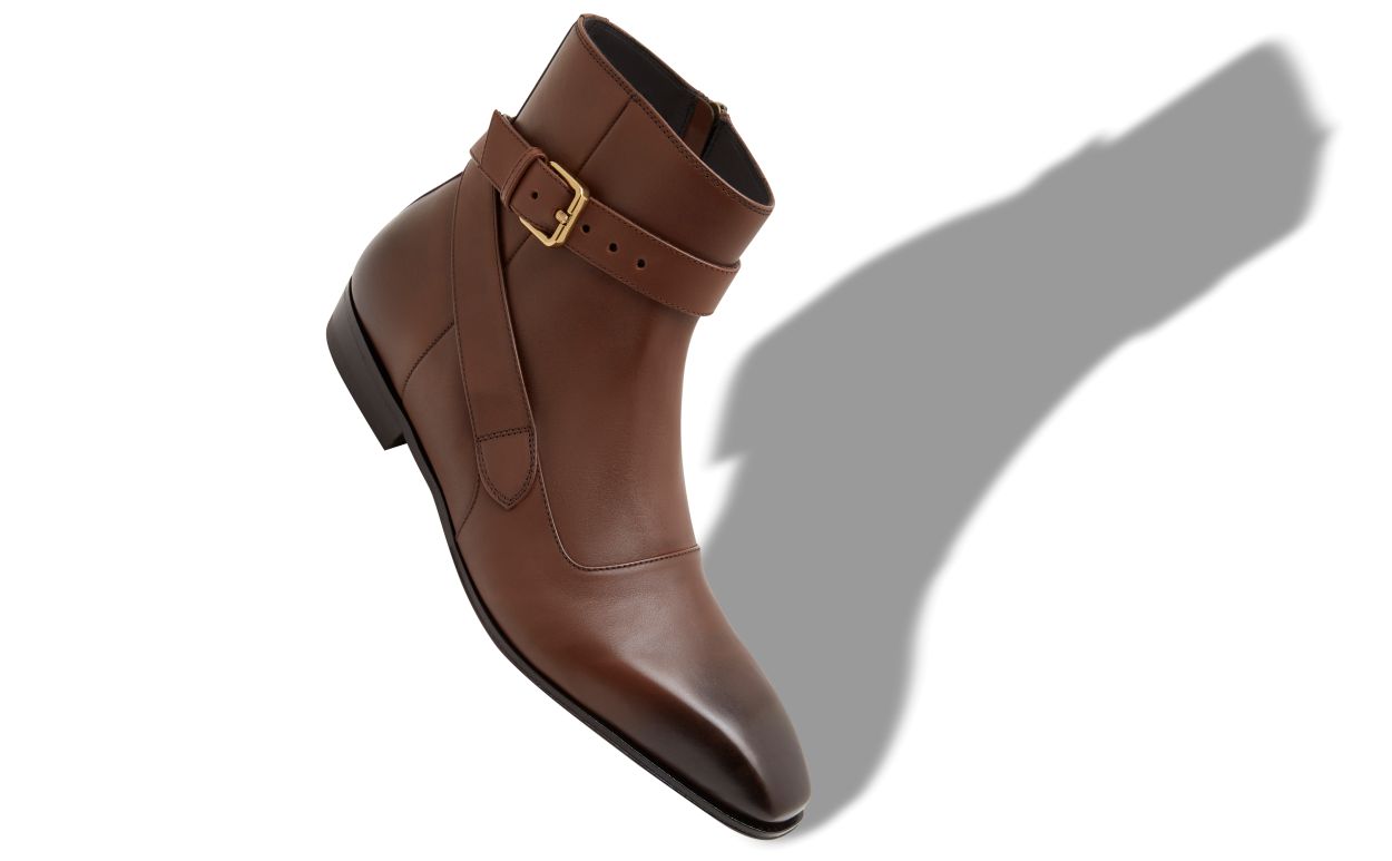 Brown Calf Leather Ankle Boots