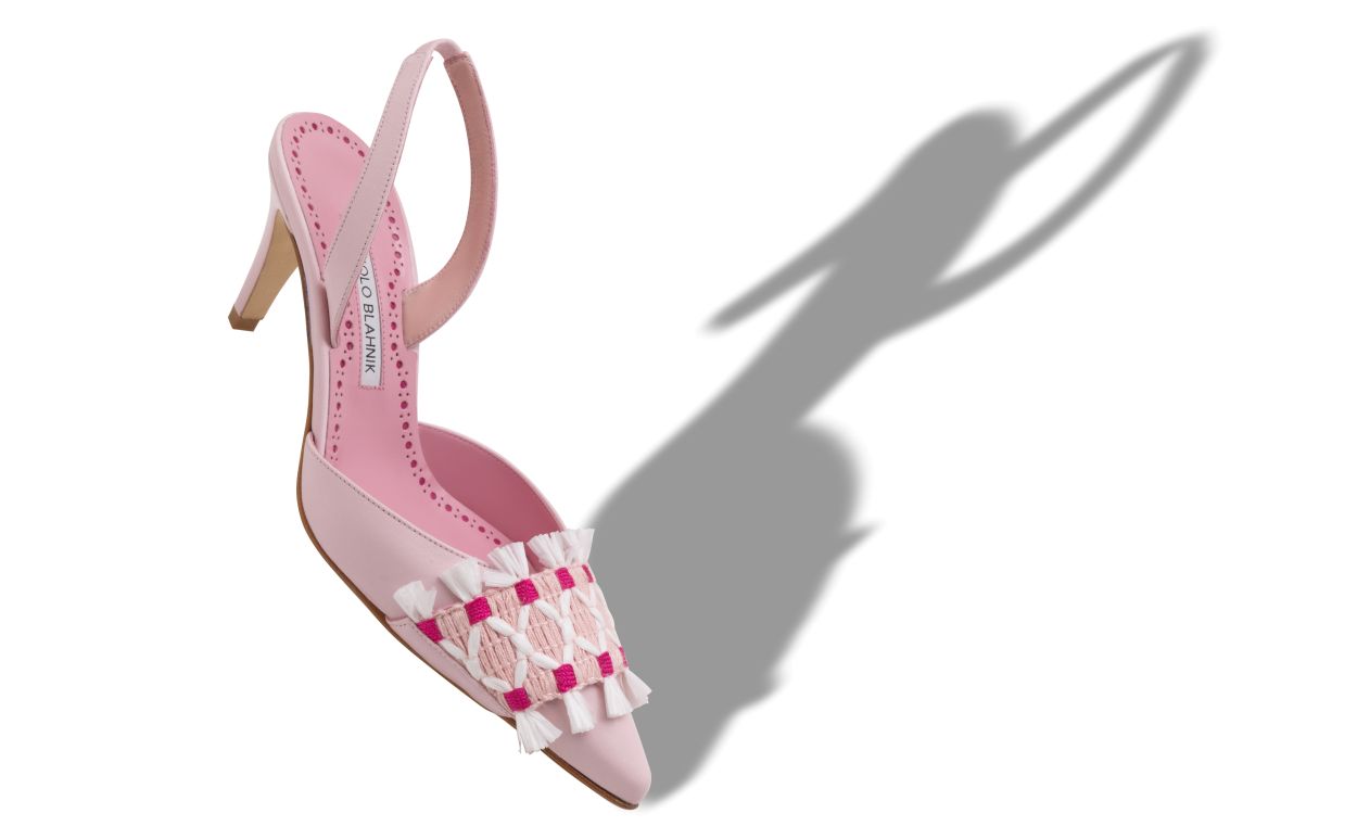 Light Pink Nappa Leather Slingback Pumps