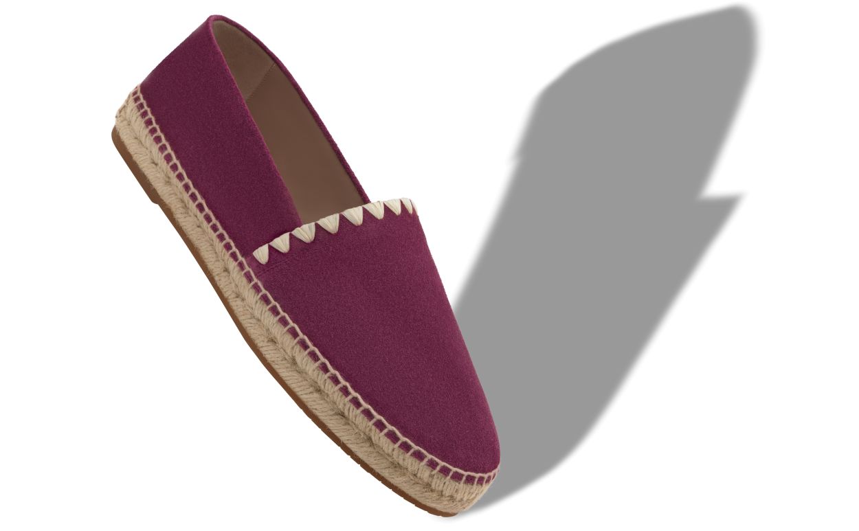 Dark Red Calf Suede Espadrilles
