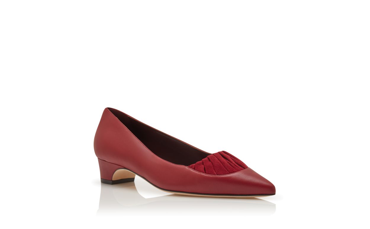 Red Nappa Leather Pumps