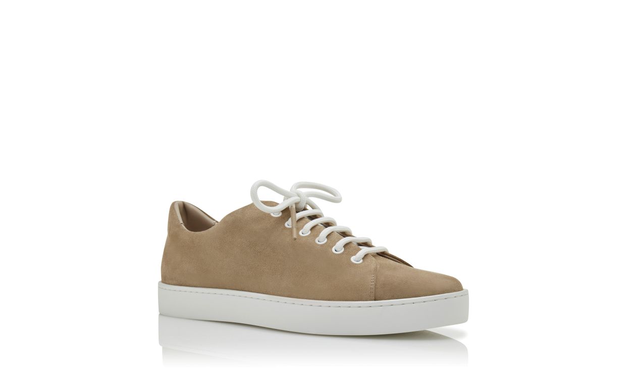 Beige Suede Low Cut Sneakers