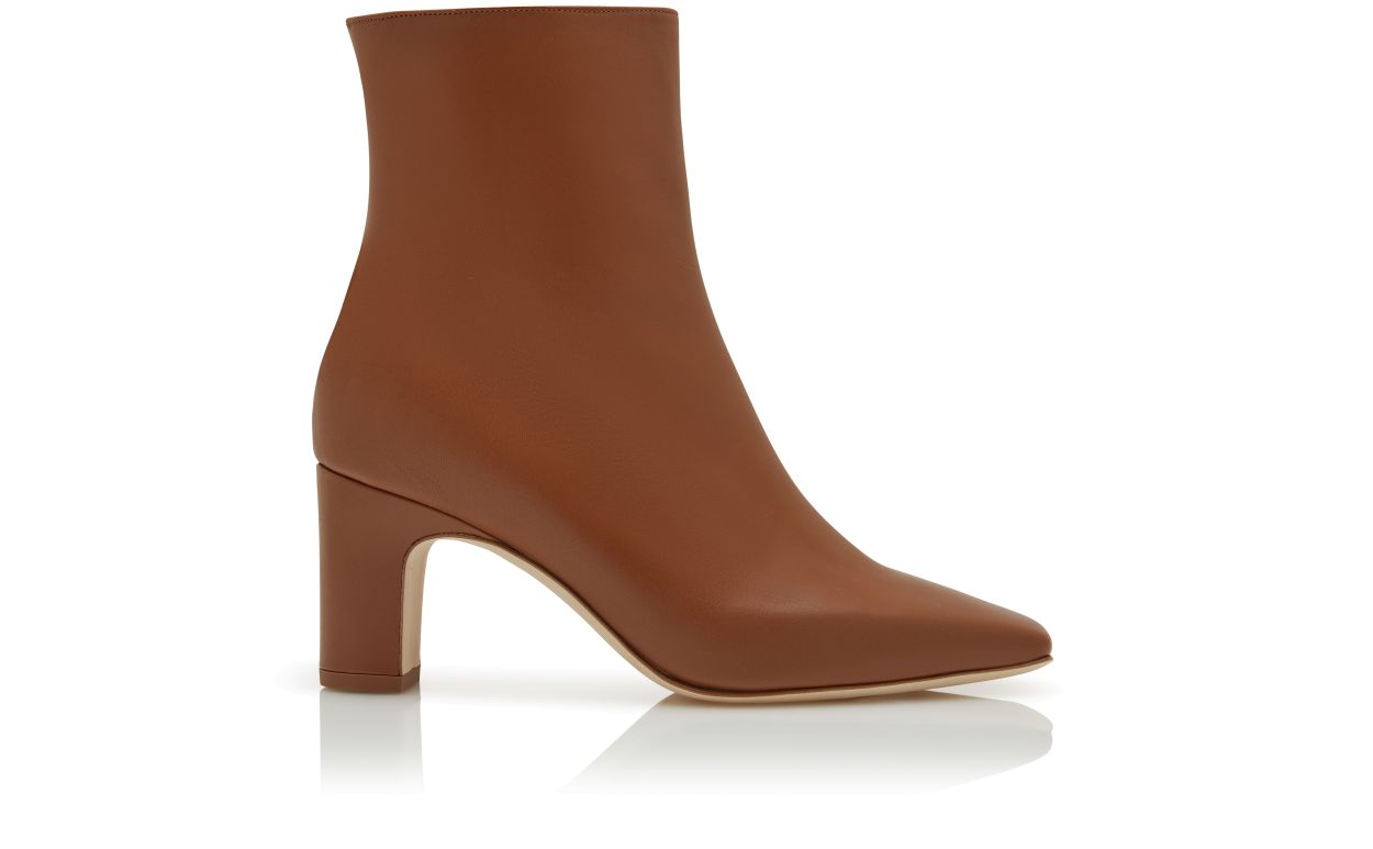Light Brown Calf Leather Ankle Boots