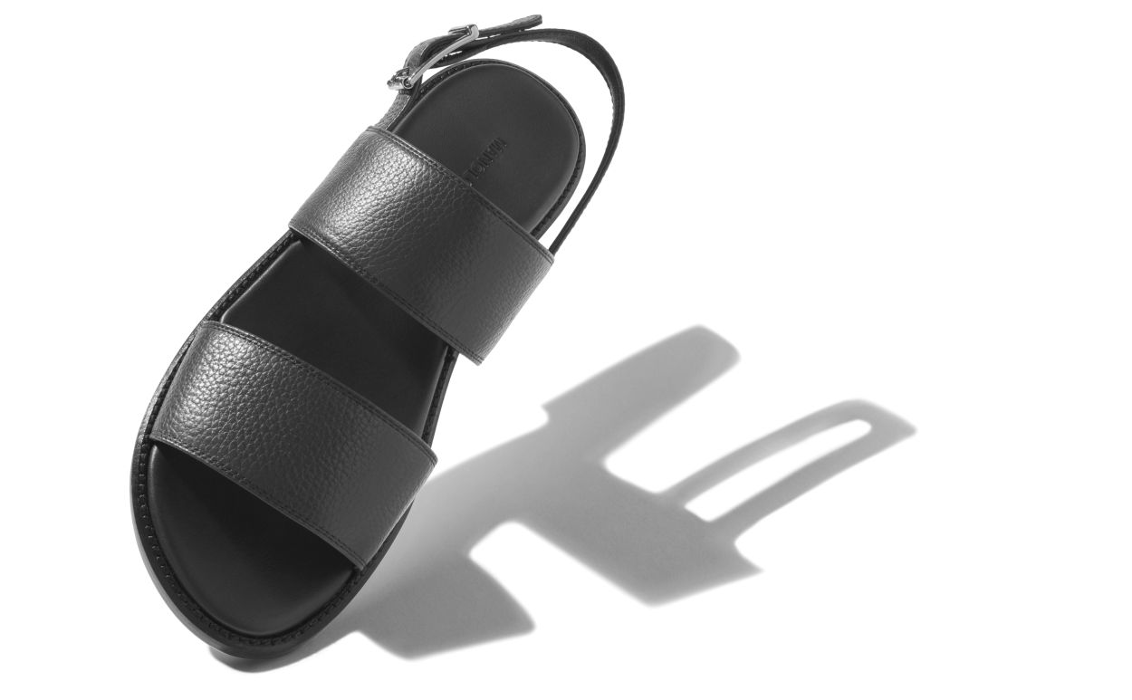 Black Calf Leather Sandals