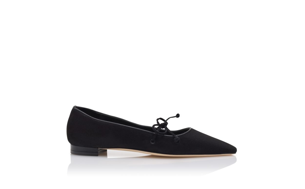 Black Suede Flat Pumps