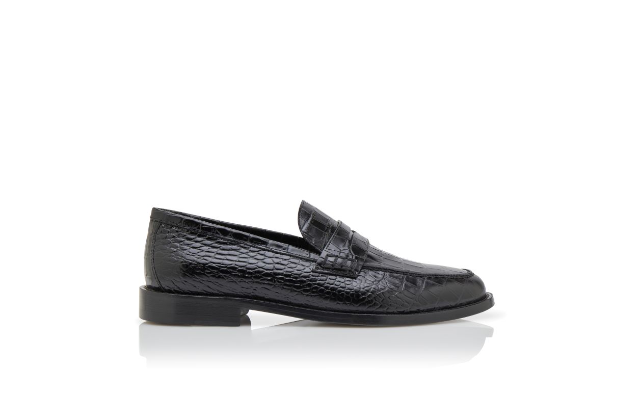 Black Calf Leather Penny Loafers