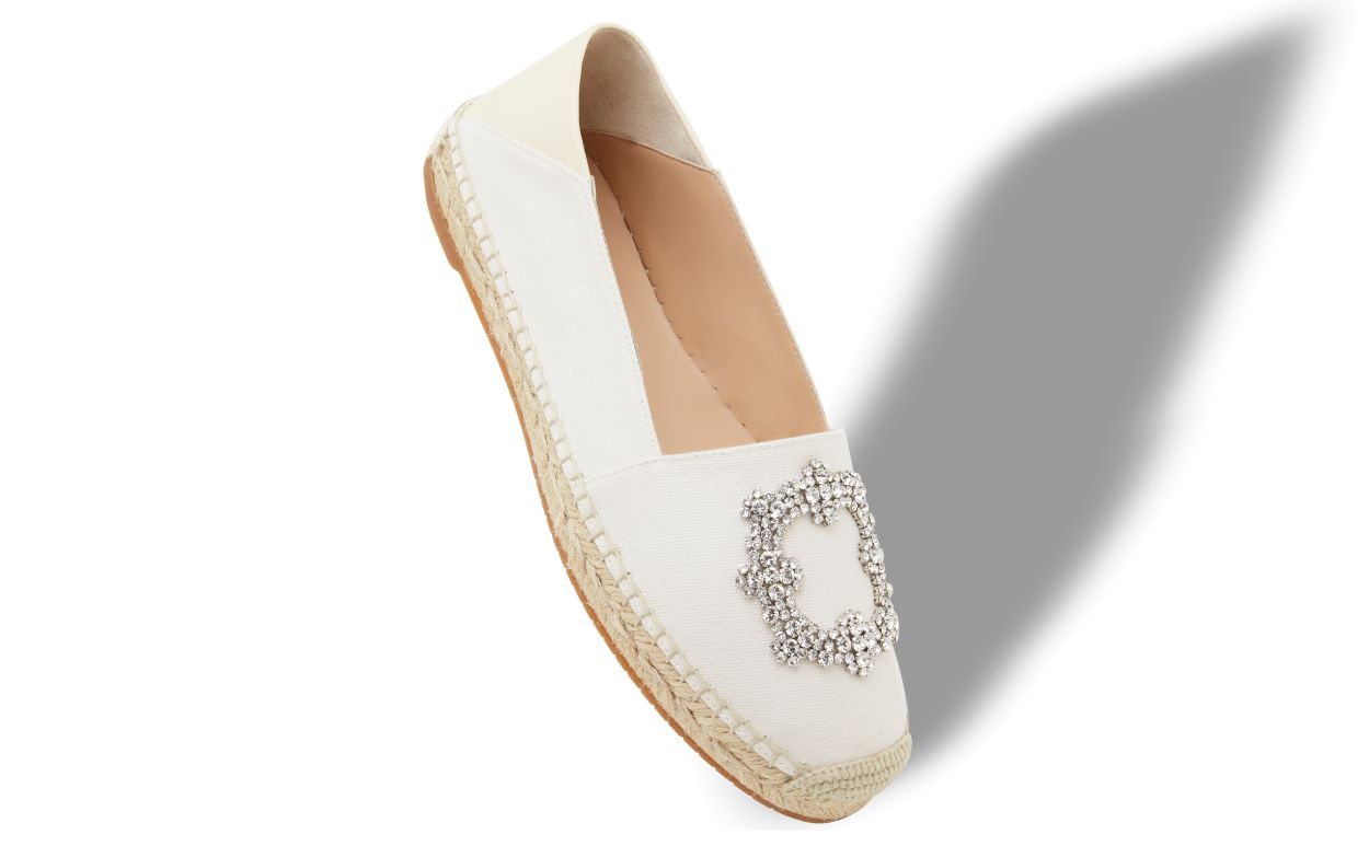 Light Cream Cotton Espadrilles