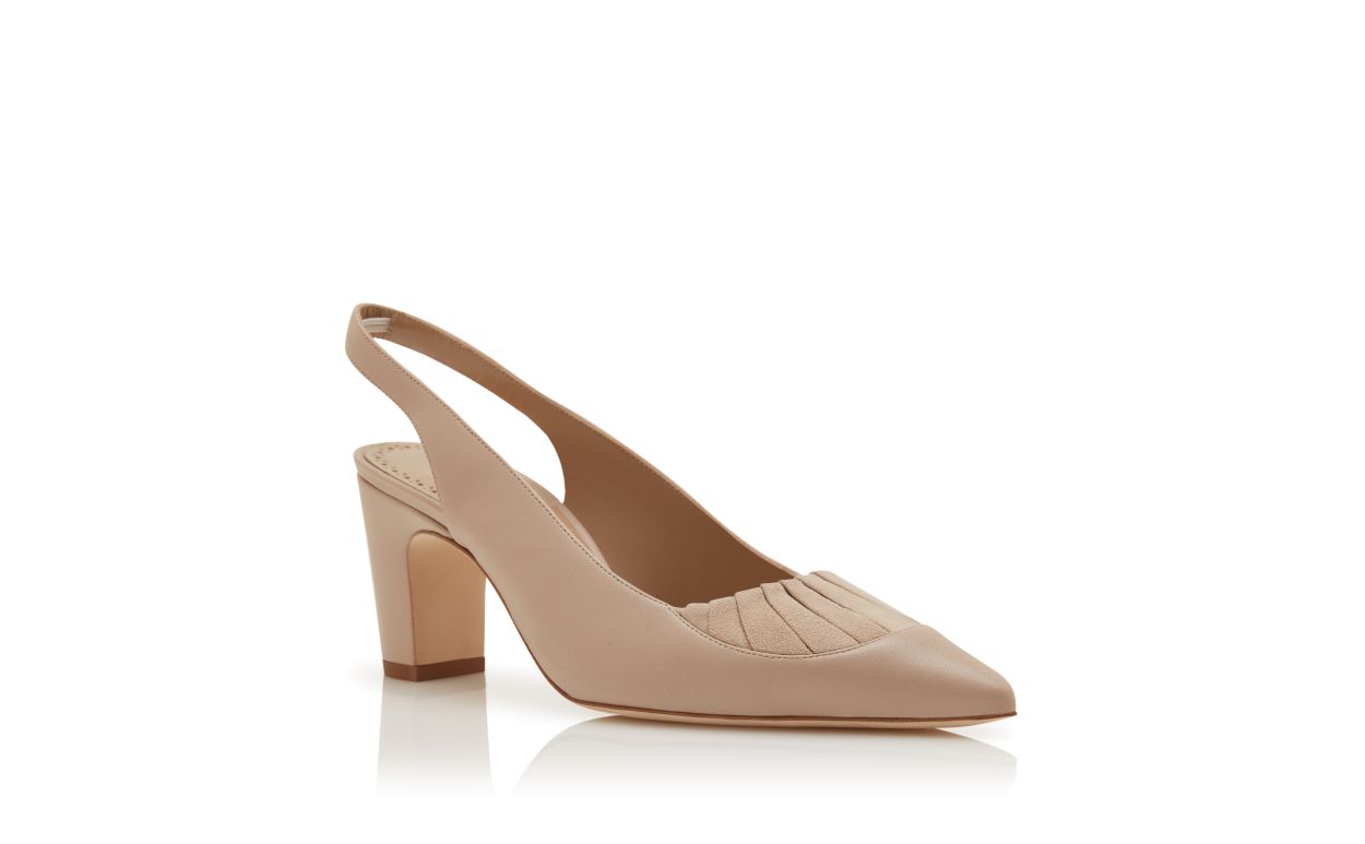 Light Beige Nappa Leather Slingback Pumps