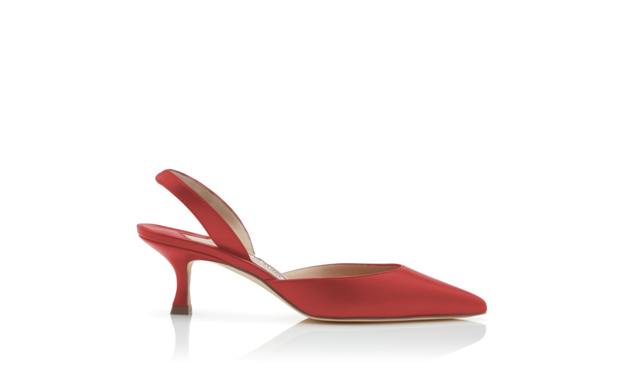 Red Nappa Leather Slingback Pumps
