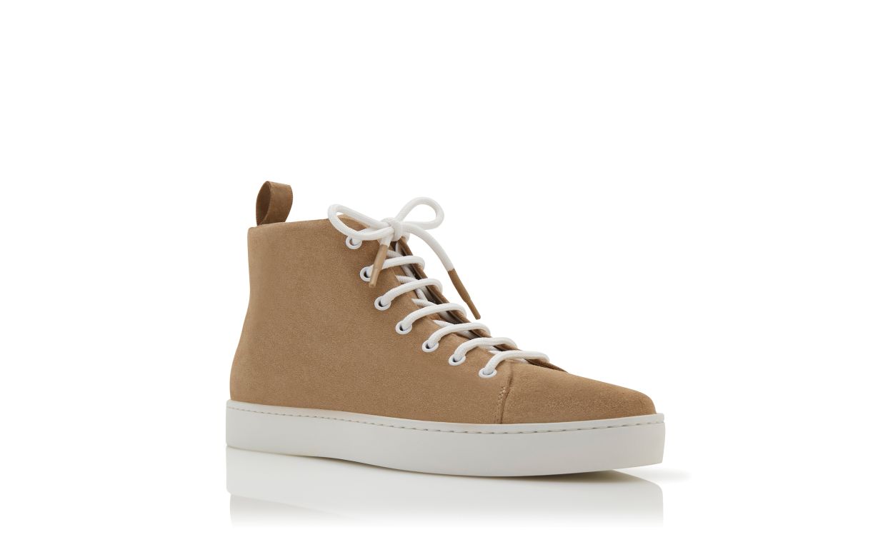 Light Brown Suede Lace Up Sneakers