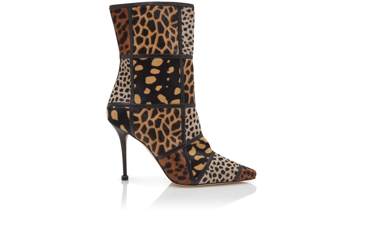 Animal Print Calf Hair Ankle Boots