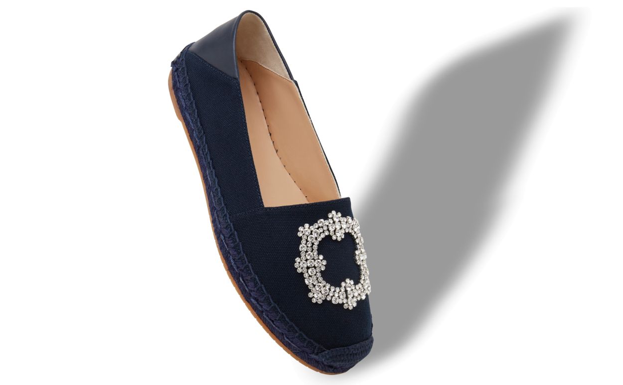 Navy Blue Cotton Espadrilles