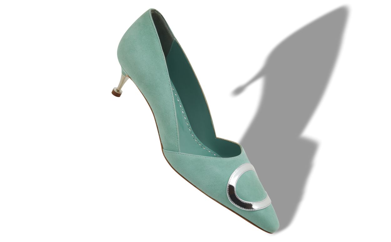 Green Suede Pumps