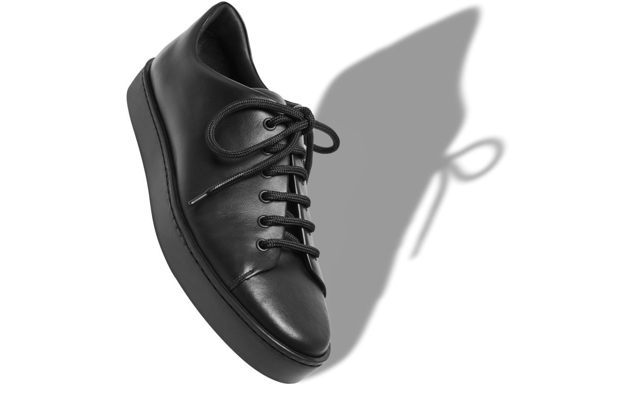 Black Calf Leather Sneakers