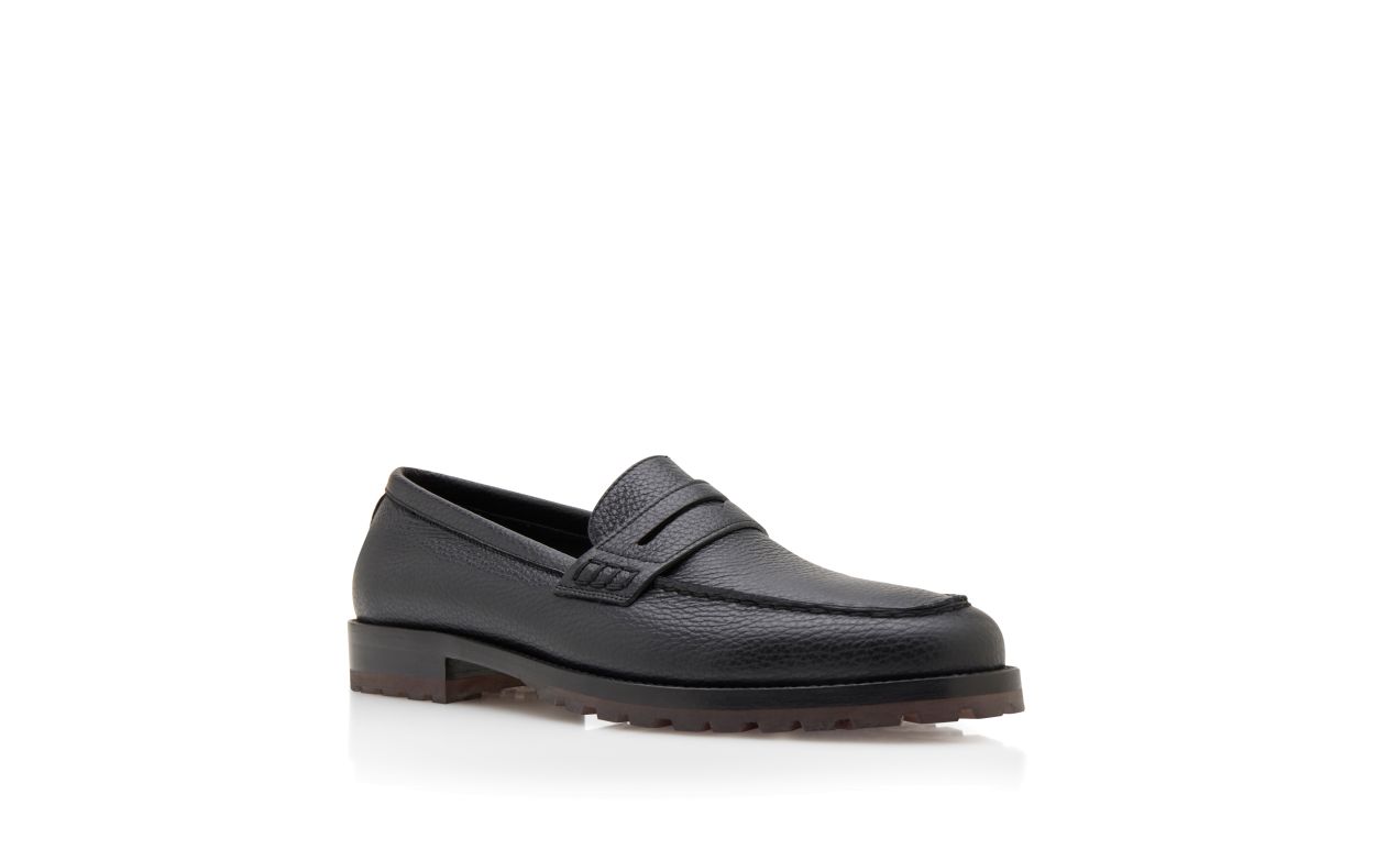 Black Calf Leather Penny Loafers