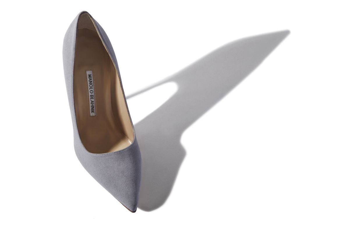 Light Grey Suede Pointed Toe Pumps