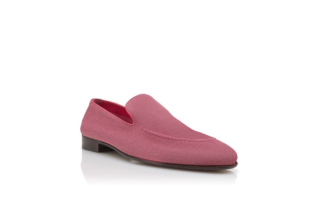 Dark Pink Suede Loafers