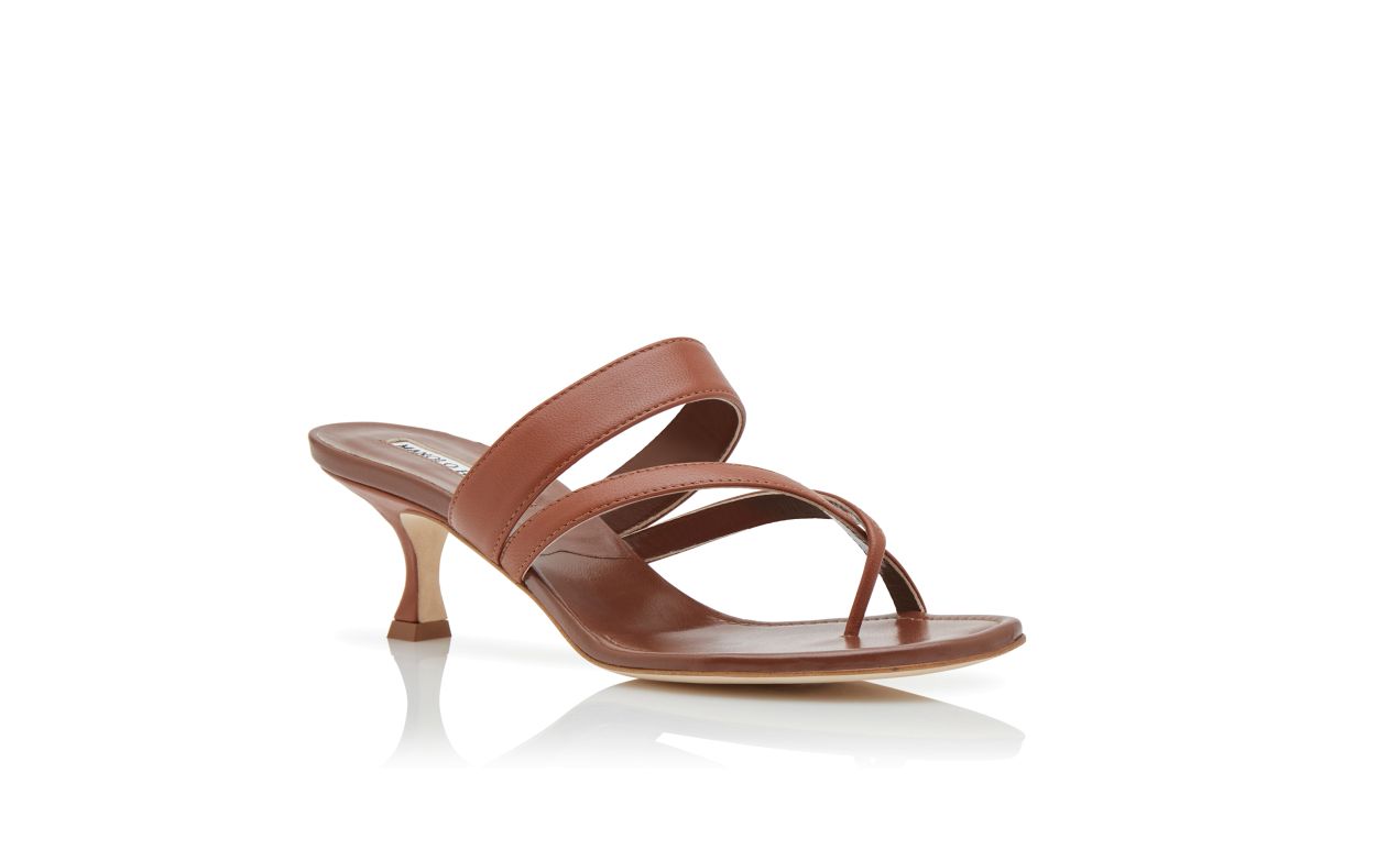 Brown Nappa Leather Mules