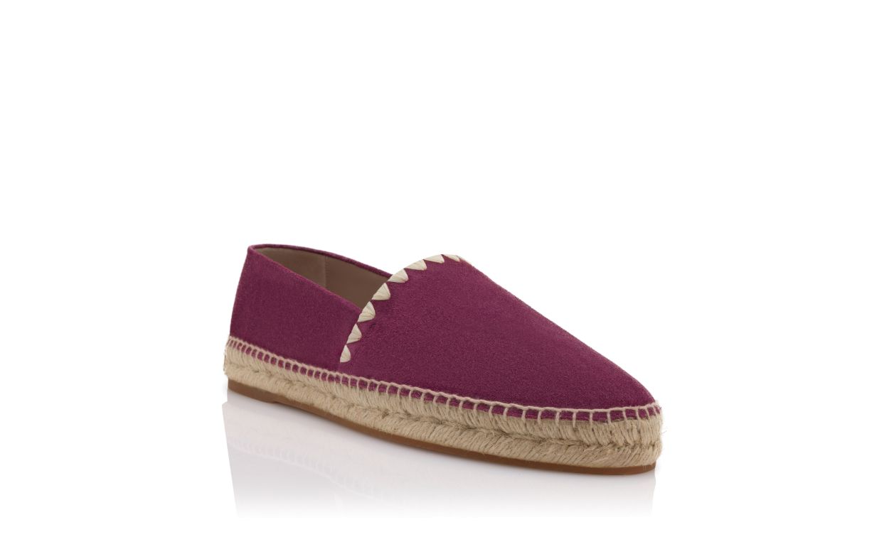 Dark Red Calf Suede Espadrilles