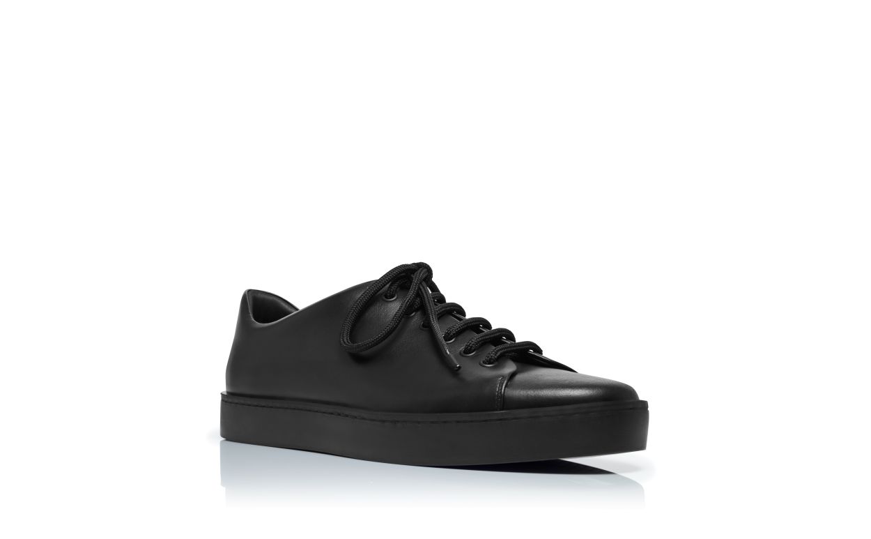 Black Calf Leather Sneakers