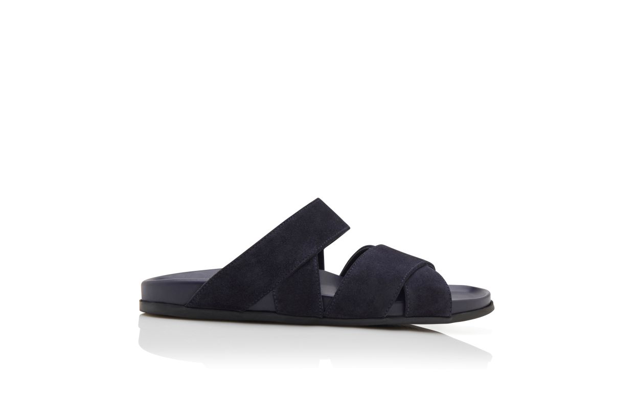 Navy Blue Suede Sandals