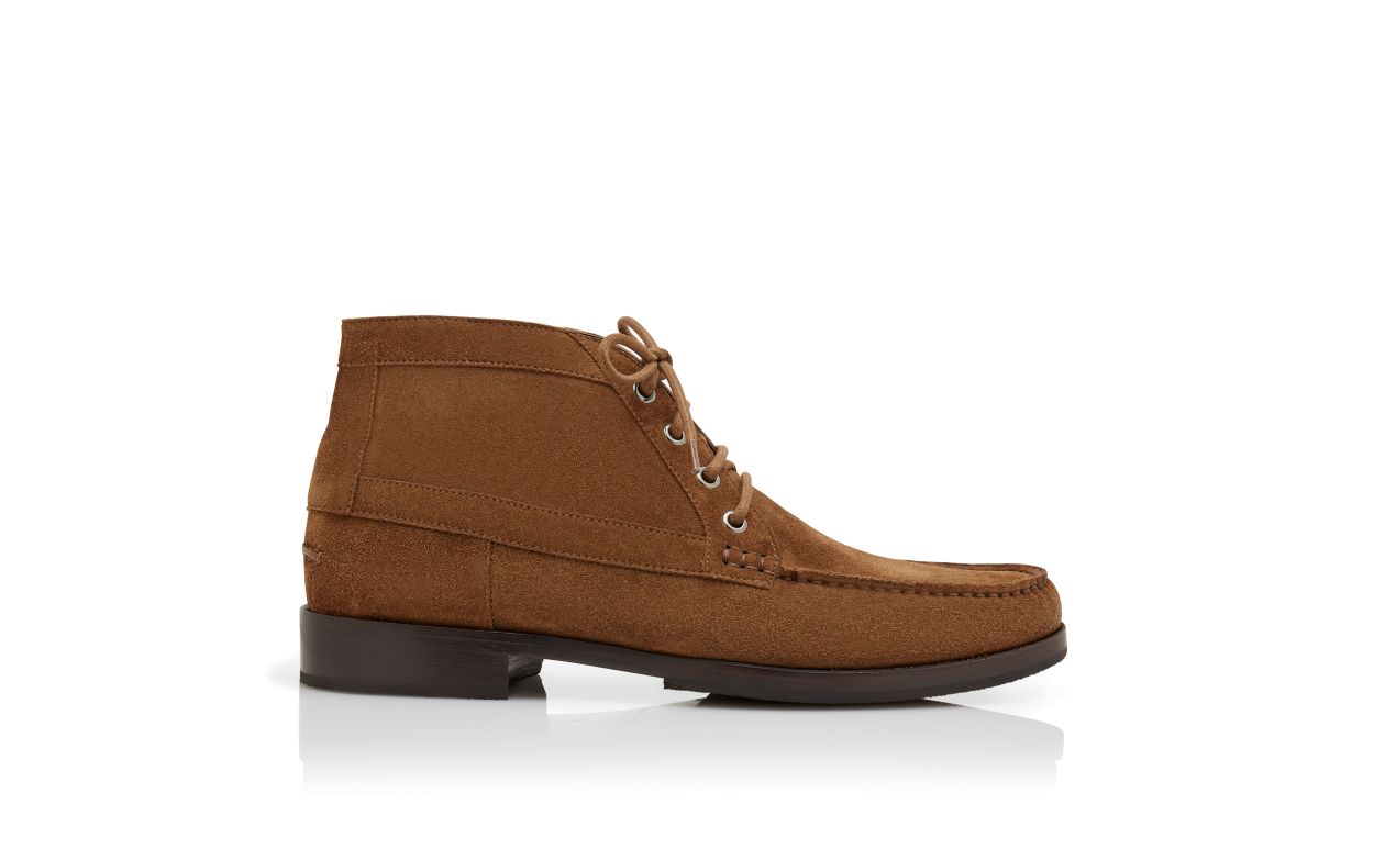 Brown Calf Suede Ankle Boots