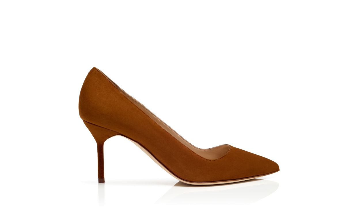 Brown Suede Pointed Toe Pumps
