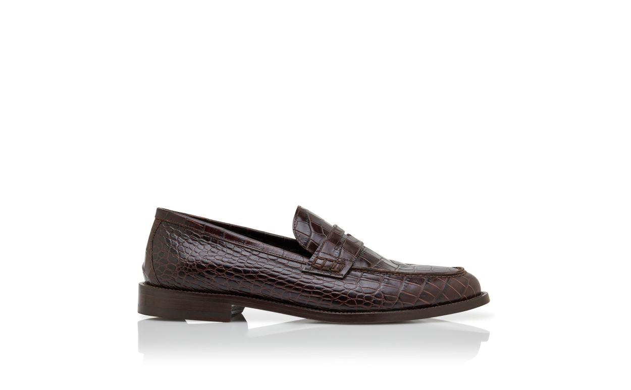 Dark Brown Calf Leather Penny Loafers