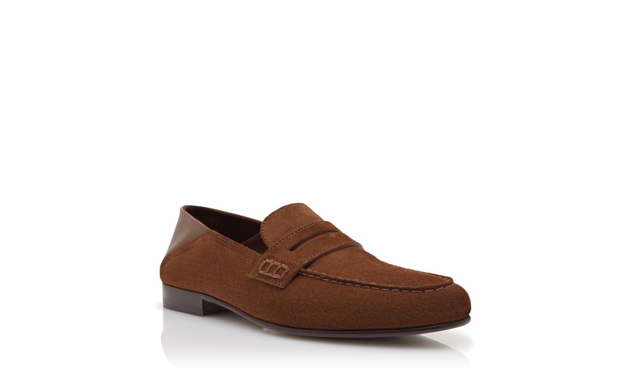 Brown Suede Penny Loafers