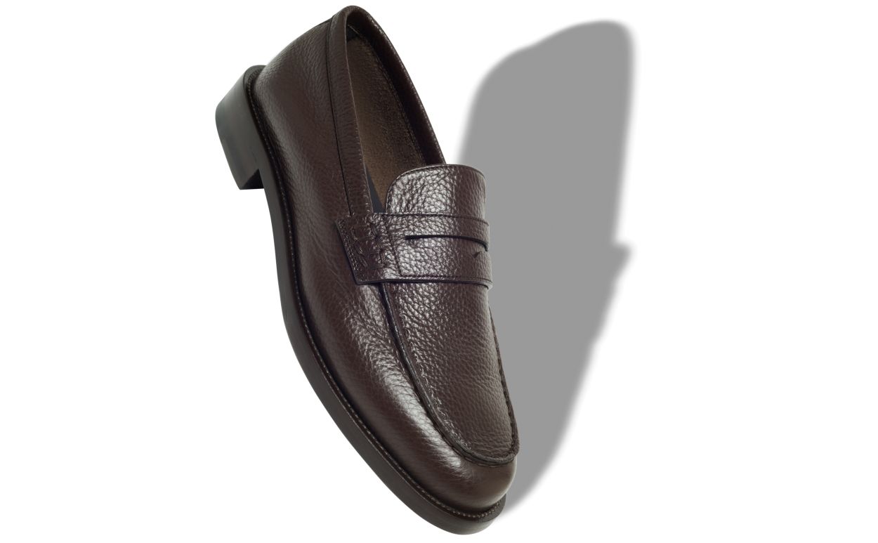 Dark Brown Calf Leather Penny Loafers